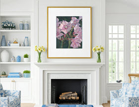             Desert Pink Oleander – Contemporary Oil Pastel Art        